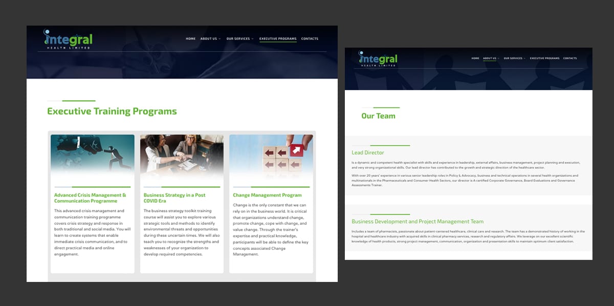 Integral Health Website Design