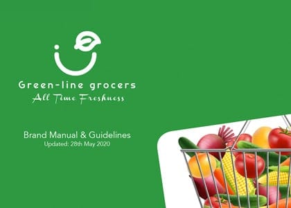 Green Line Grocers Food Logo and Graphics